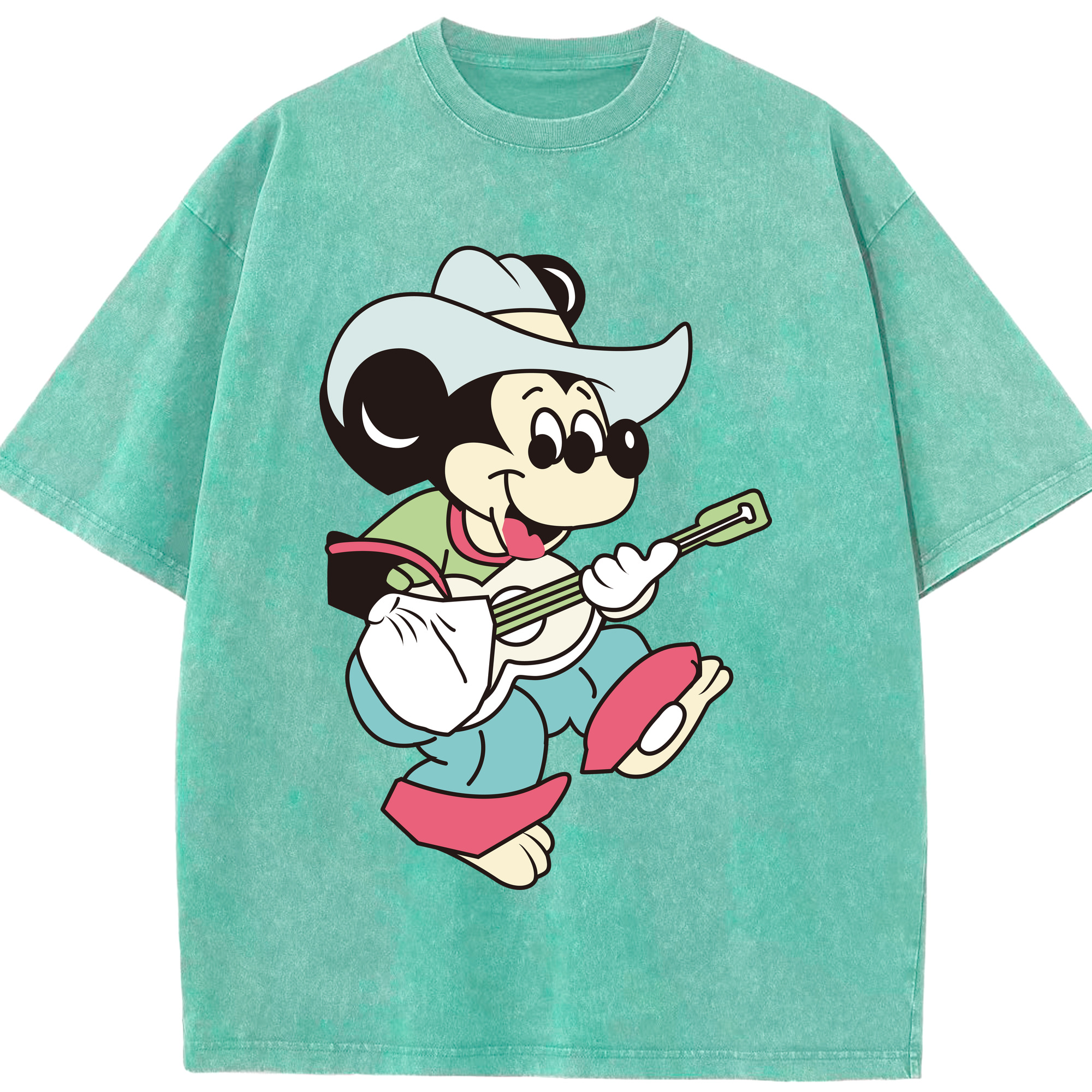 （画像用） ミッキーマウス Mickey Mouse 綿100% ヴィンテージ風 半袖Tシャツ（フロントプリント）